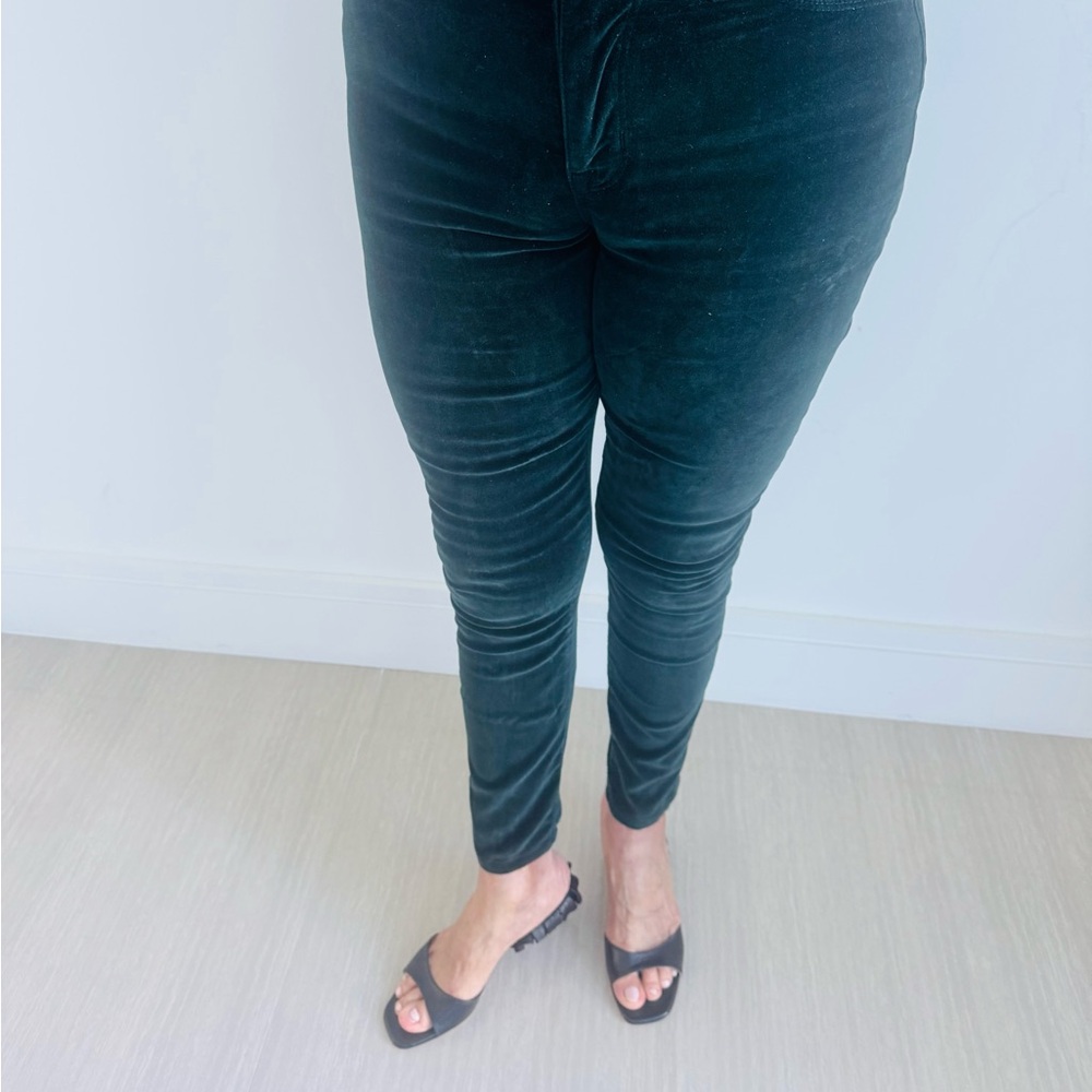 Hudson Velvet Green Jeans Straight Leg Pants